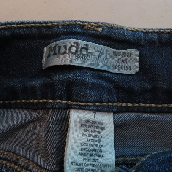 Mudd Girls Mid-Rise Jean Leggings Size 7 Flex Stretch Denim NWT $38 - Picture 4 of 4